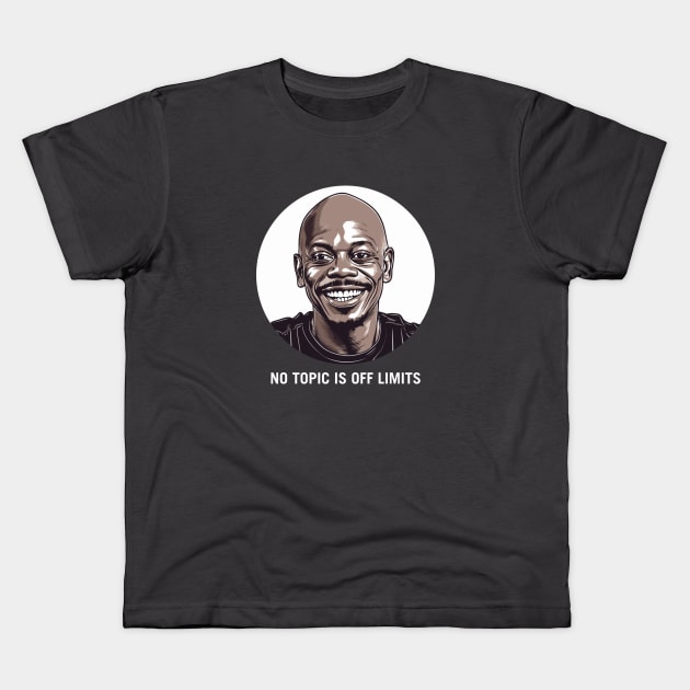 Dave Chappelle | No Topic is Off Limits Kids T-Shirt by aphian